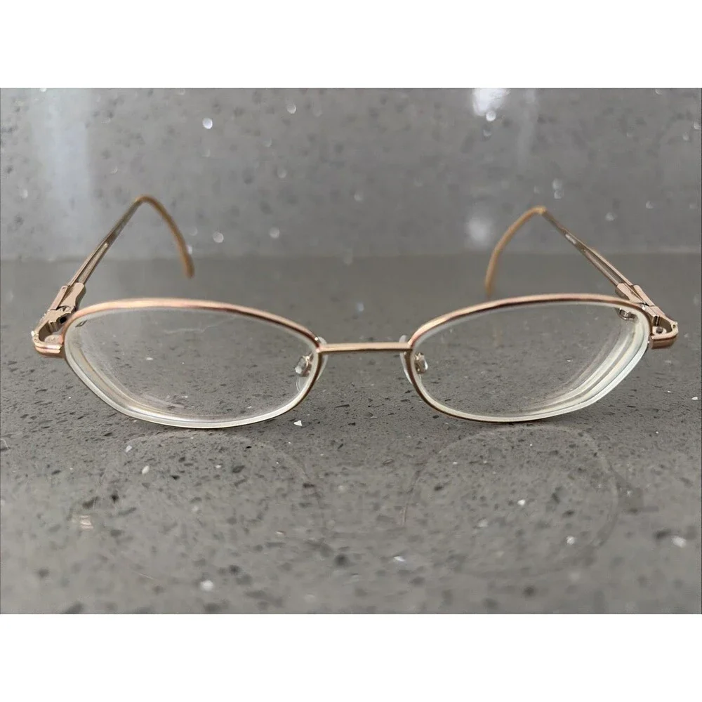 SARAH J Mod. 717 Eyeglasses Frames ONLY Full Rim Brown 52-17-135 Italy gold